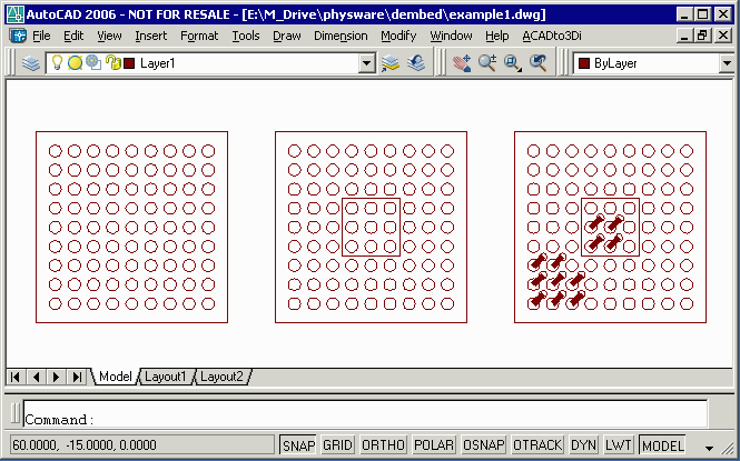 DXF File, example1, showing source data.
