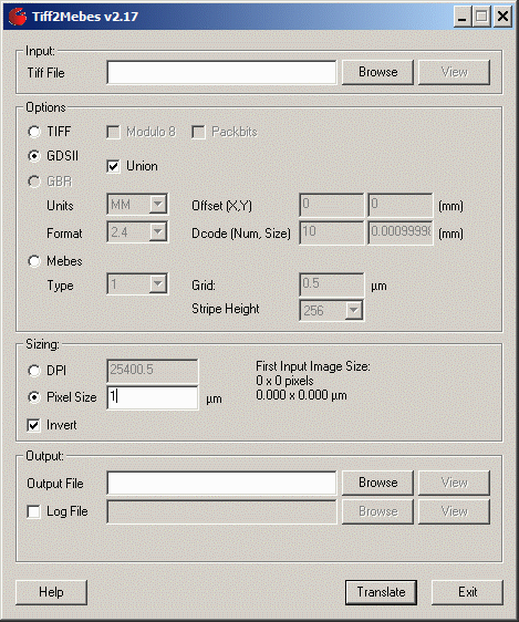 tiff2mebes Windows dialog box