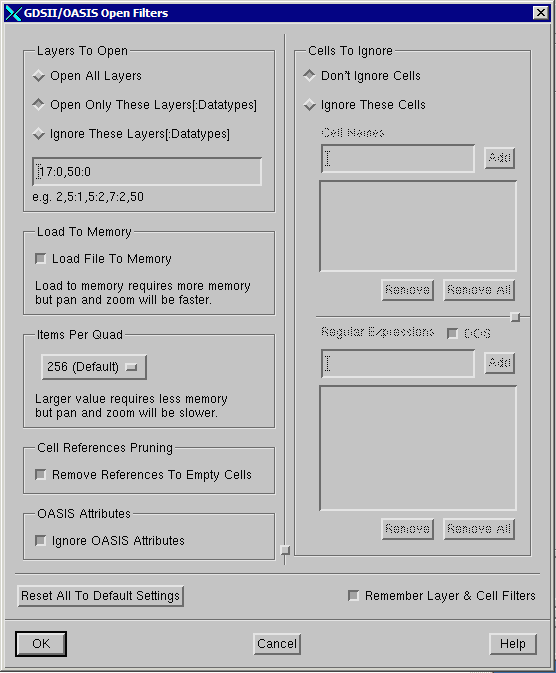 layer filter dialog