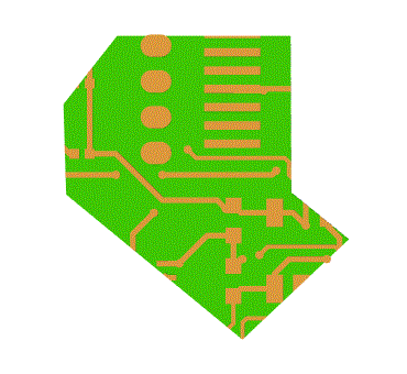 a piece of a PCB cutout using the above polygonal coordinates