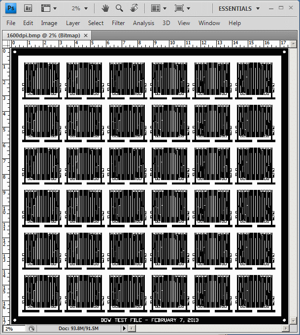 snapshot of Adobe CS4 with dpi1600.bmp open 