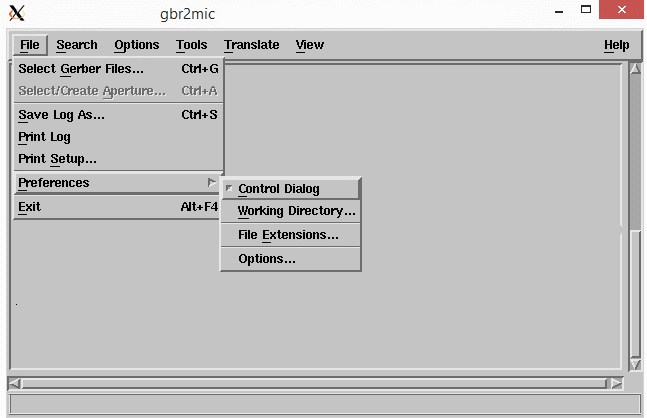 Preferences choices are reached using the File | Preferences menu item