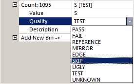 changing bin code value and quality