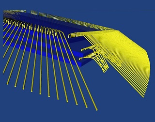 3D view of wires and die substrate