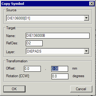 dialog for copying a symbol