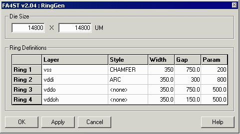 ringen dialog box for a PBGA