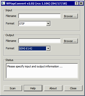 main dialog set to convert STIF to E142.