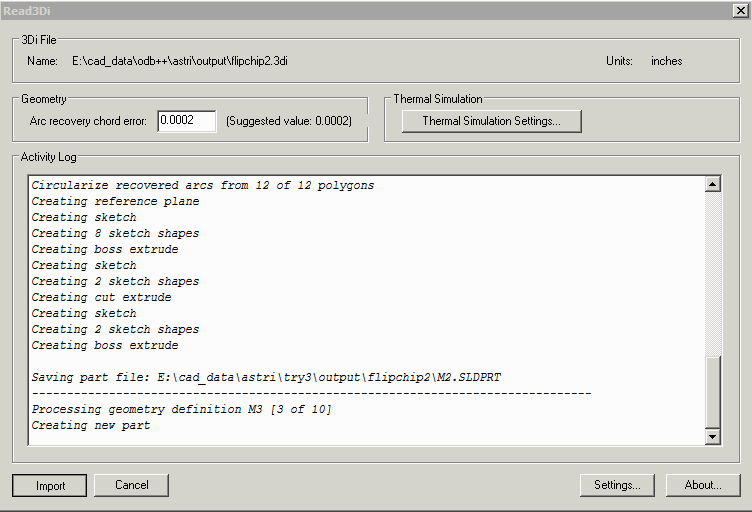 Read3Di activity log