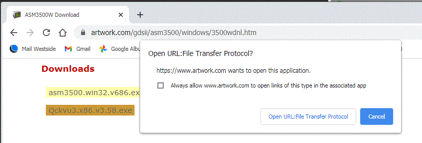 Chrome's default behavior for FTP transfers